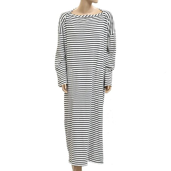 Free People Free Est Tivoli Maxi Dress Striped Print Oversized Cotton S 282917 - Picture 5 of 9
